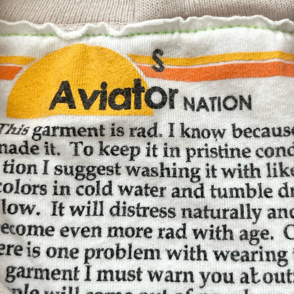 Aviator Nation Wave Stripe 4 Pullover Hoodie Relaxed Unisex S Dove Charcoal - Picture 4 of 10